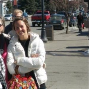 J.crew vintage ski white/cream fleece lined puffer